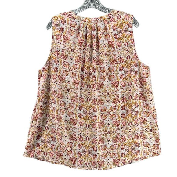 Lila Rose  Womens 1X Top Sleeveless Floral Multi Yellows Reds Off White - Picture 6 of 10